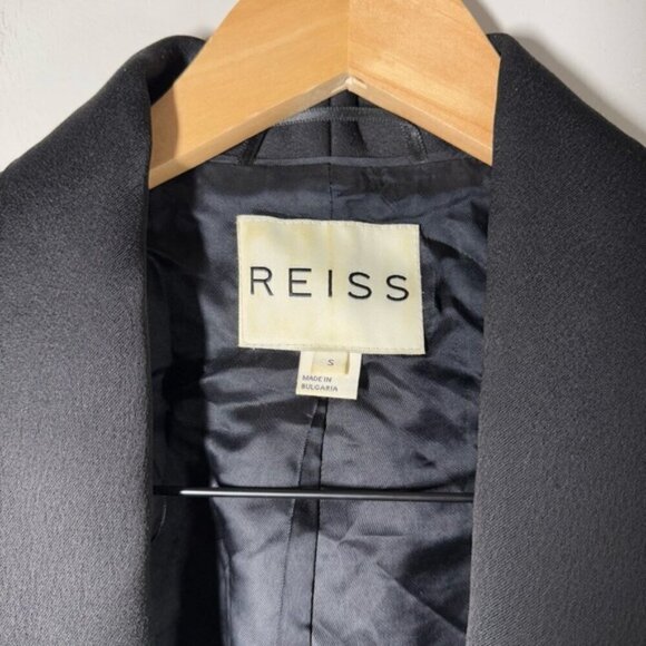Reiss Violet Open Front Matt Black Jacket Blazer size S - Picture 4 of 8